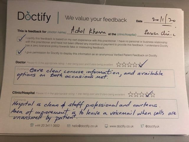 A Doctify review from another happy patient